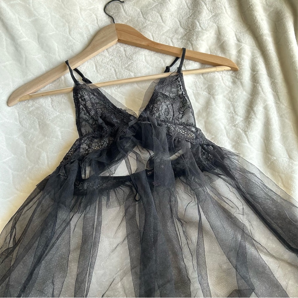 Lace Mesh Baby Doll Slip Dress
